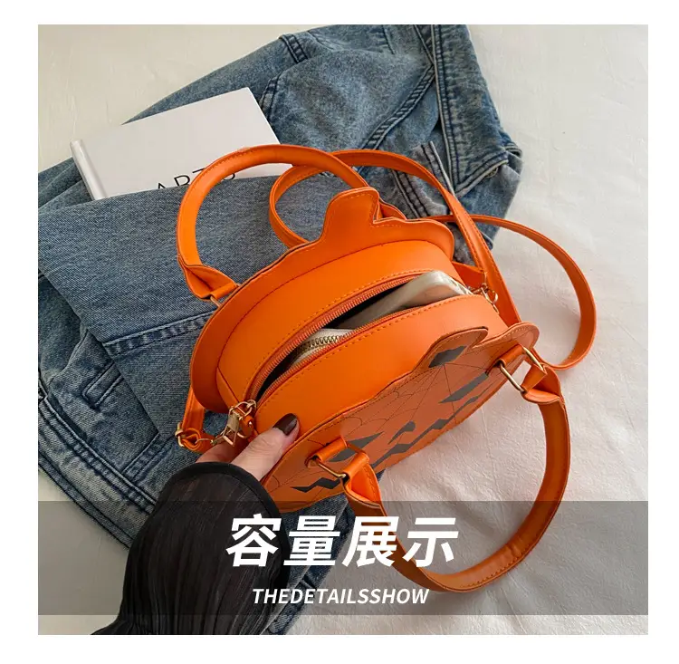 Halloween Pumpkin Shoulder Bag Orange 2024 — feature 7