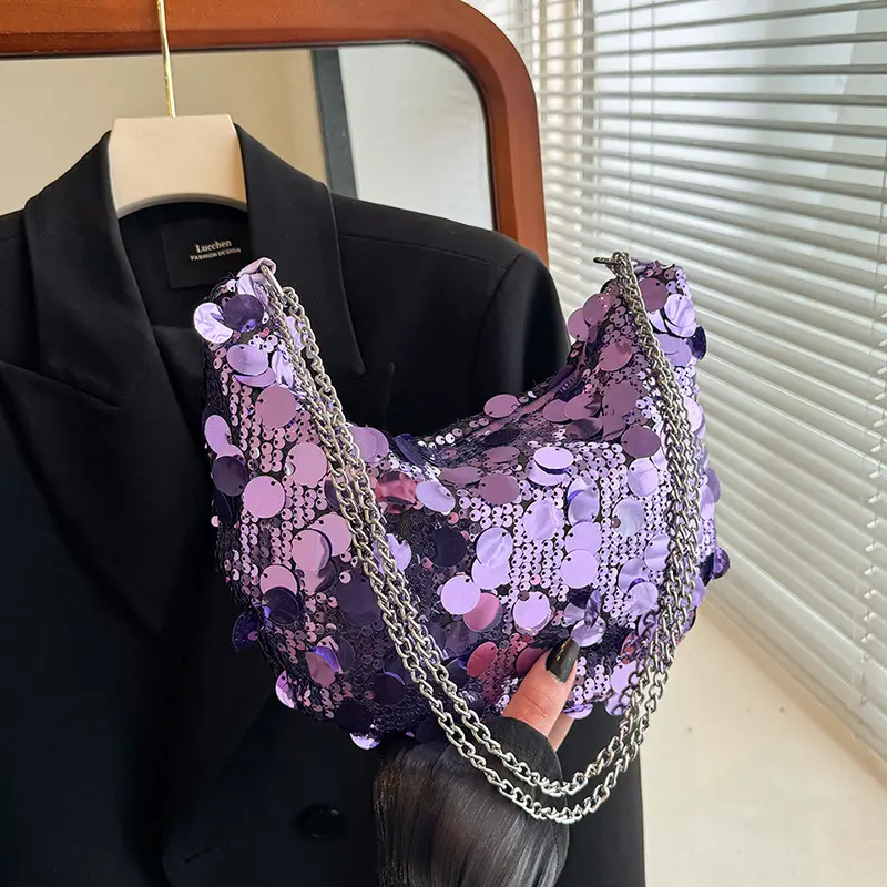 Black Sequin Crossbody Bag for Women 2024 - Image 4