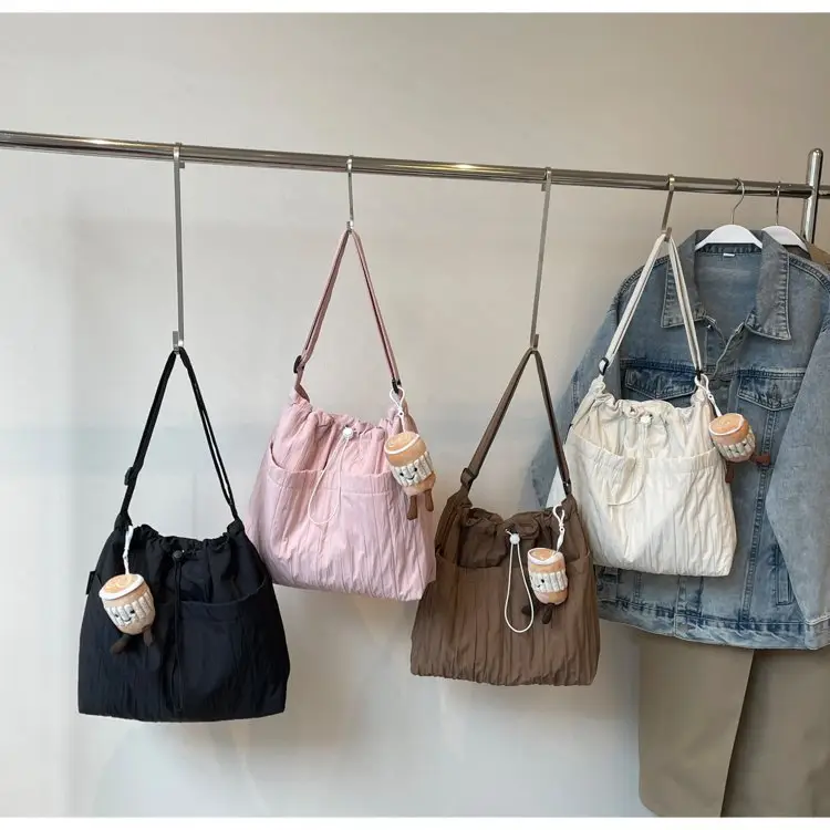 Korean Style Lazy Crossbody Bag Brown Cotton Women — feature 15