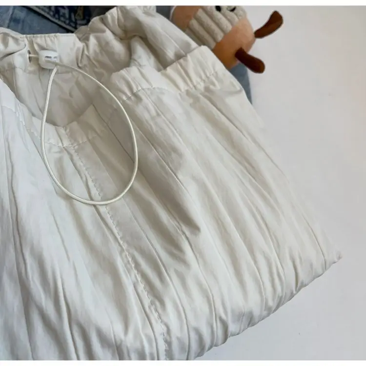 Korean Style Lazy Crossbody Bag Brown Cotton Women — feature 48