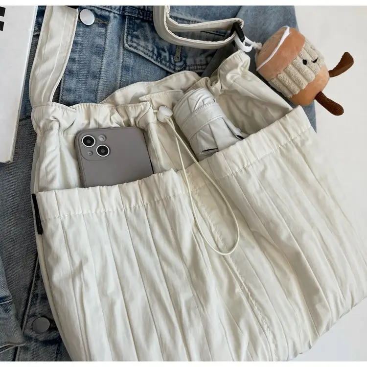 Korean Style Lazy Crossbody Bag Brown Cotton Women — feature 51