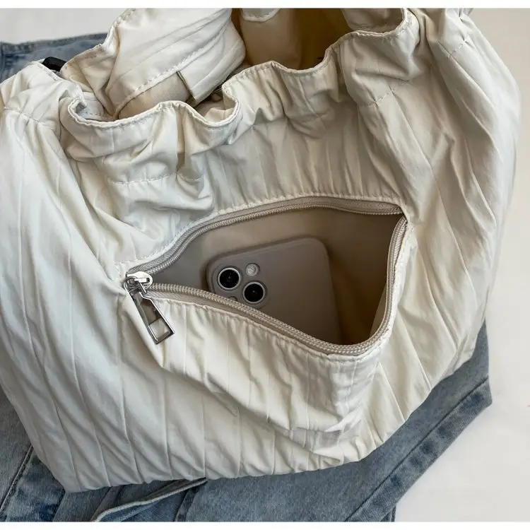 Korean Style Lazy Crossbody Bag Brown Cotton Women — feature 55
