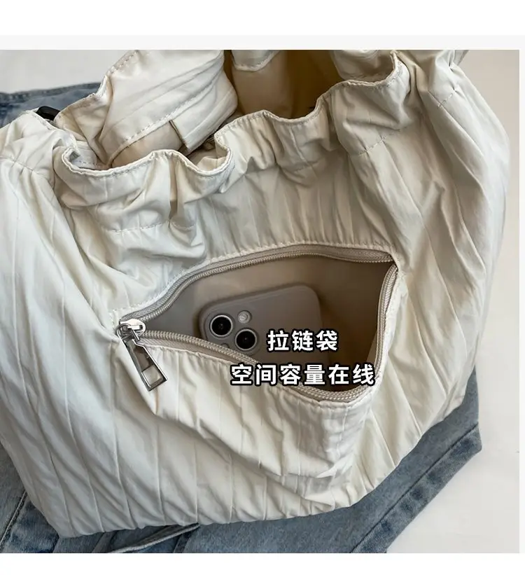 Korean Style Lazy Crossbody Bag Brown Cotton Women — feature 6