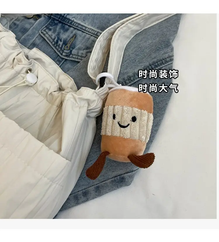 Korean Style Lazy Crossbody Bag Brown Cotton Women — feature 8