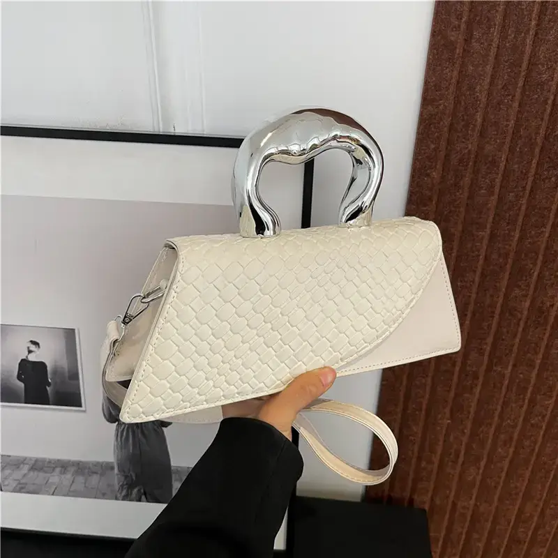 Women's Black Croc Leather Shoulder Bag 2024 New - Image 8