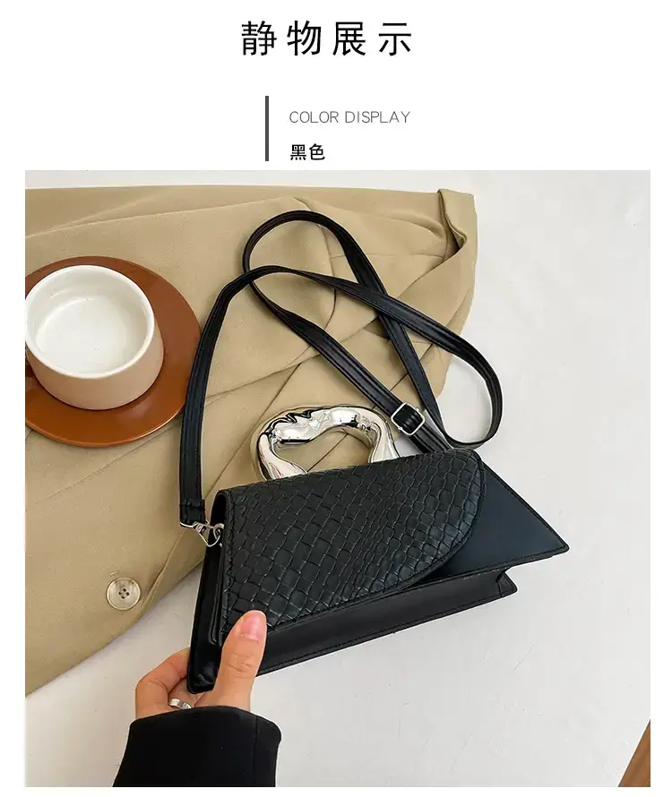 Women's Black Croc Leather Shoulder Bag 2024 New — feature 13