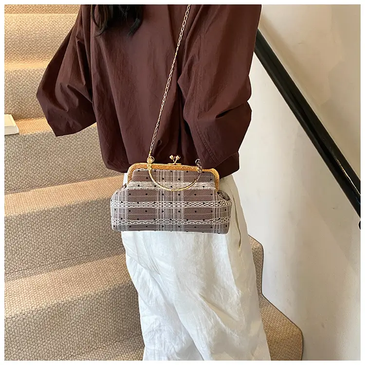 White Polka Dot Chain Crossbody Bag for Women — feature 22