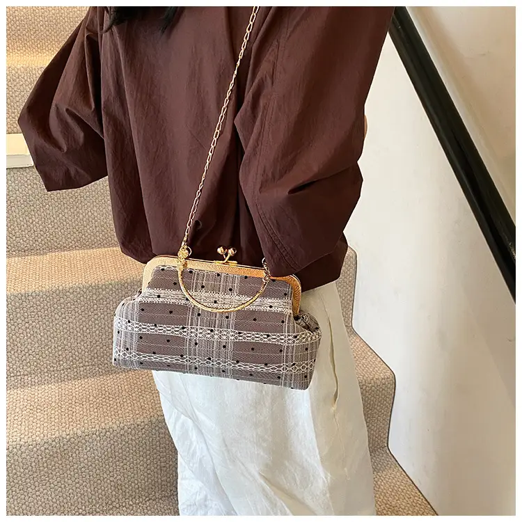 White Polka Dot Chain Crossbody Bag for Women — feature 23