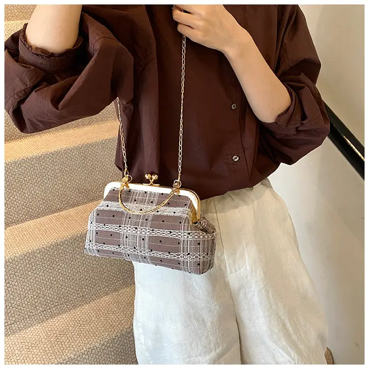 White Polka Dot Chain Crossbody Bag for Women — feature 24
