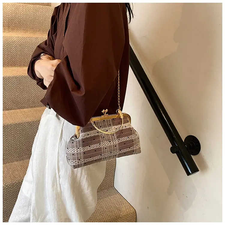 White Polka Dot Chain Crossbody Bag for Women — feature 25