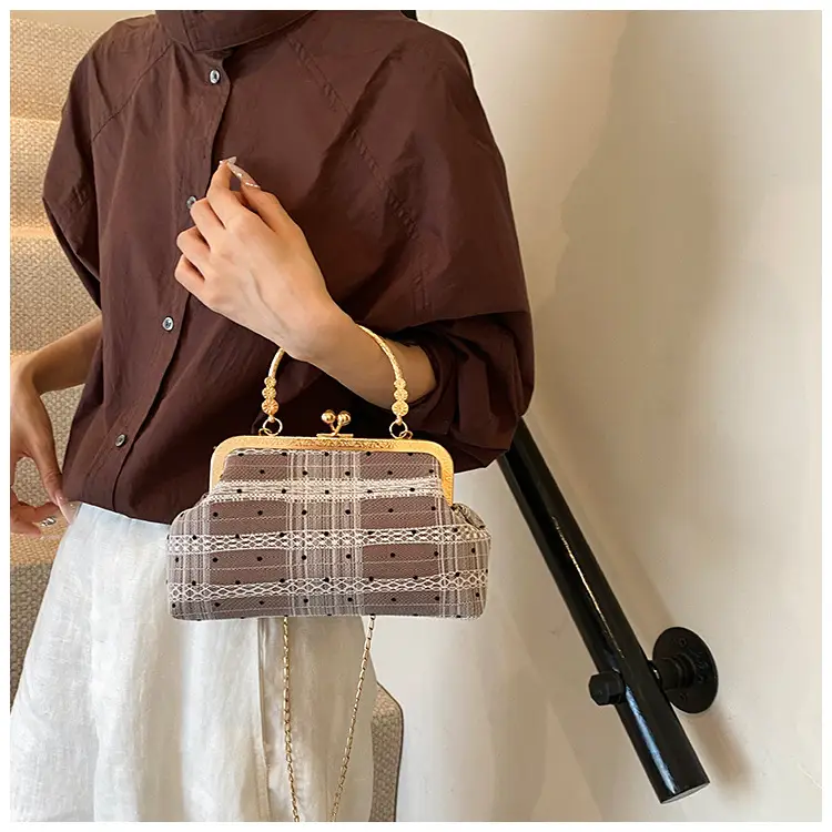 White Polka Dot Chain Crossbody Bag for Women — feature 28