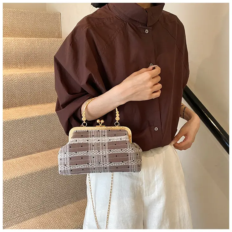 White Polka Dot Chain Crossbody Bag for Women — feature 29