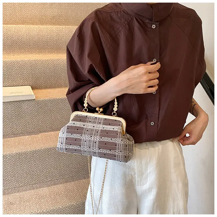 White Polka Dot Chain Crossbody Bag for Women — feature 31