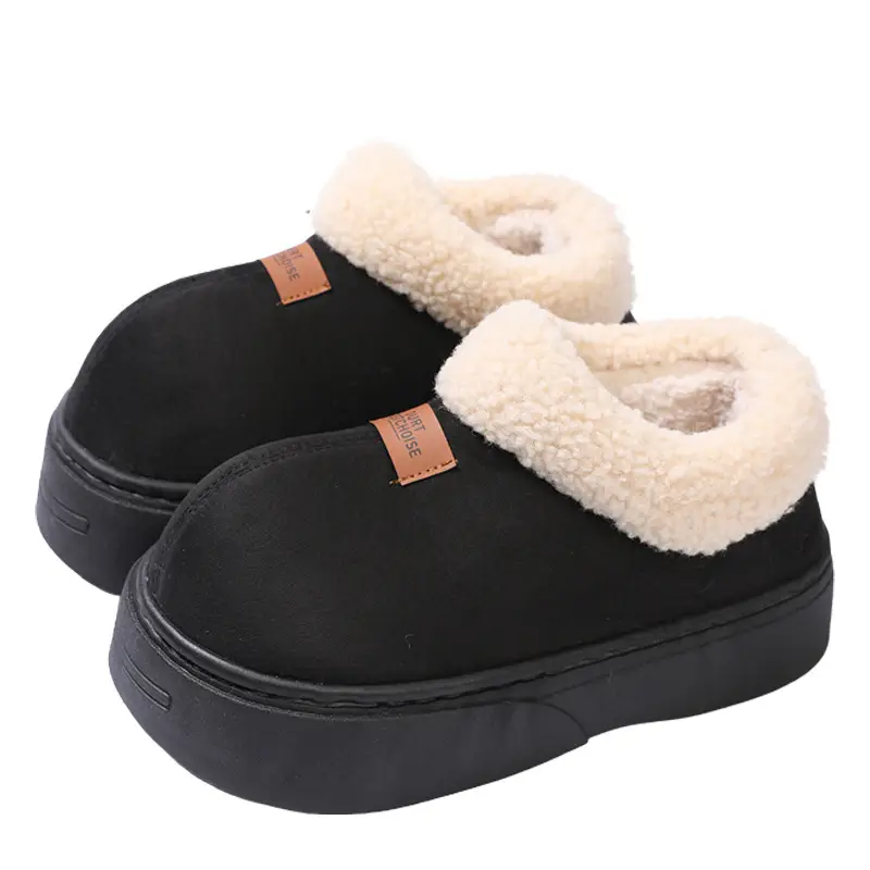 Nanbo Wan Bag-heel Cotton Slippers Women's Winter Warm Thick-soled Moon Shoes Home and Outfit All-inclusive fleece-lined Thick Cotton Shoes - Image 8