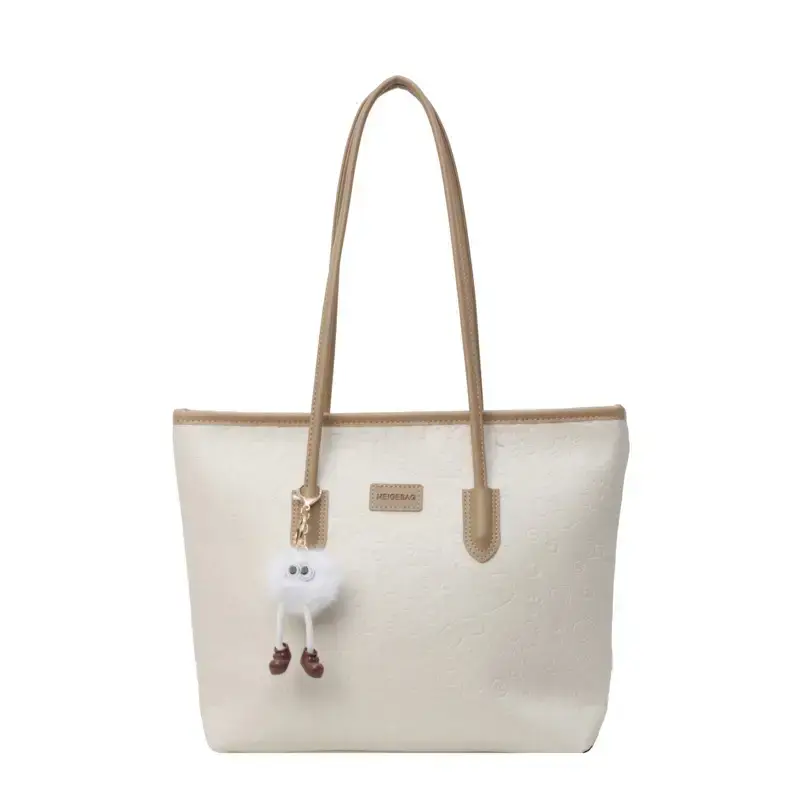 Women's Large Capacity Tote Bag with Cute Charm - Image 11
