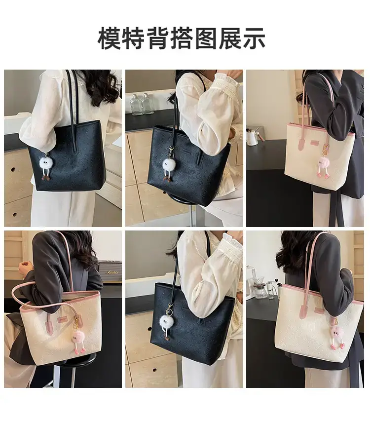 Women's Large Capacity Tote Bag with Cute Charm — feature 8