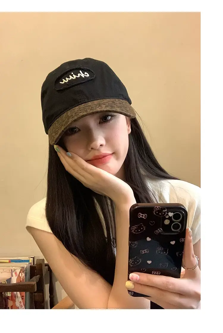 Women Leopard Print UPF50 Cap Maroon — feature 11