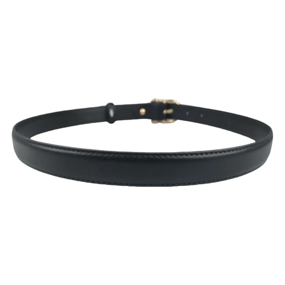 Black Leather Belt with Gold Buckle for Women — feature 5
