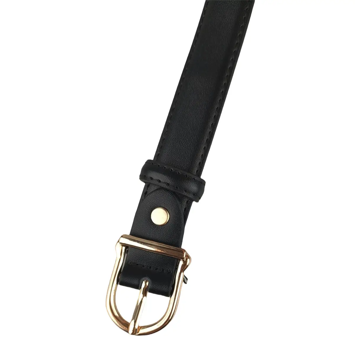 Black Leather Belt with Gold Buckle for Women — feature 7