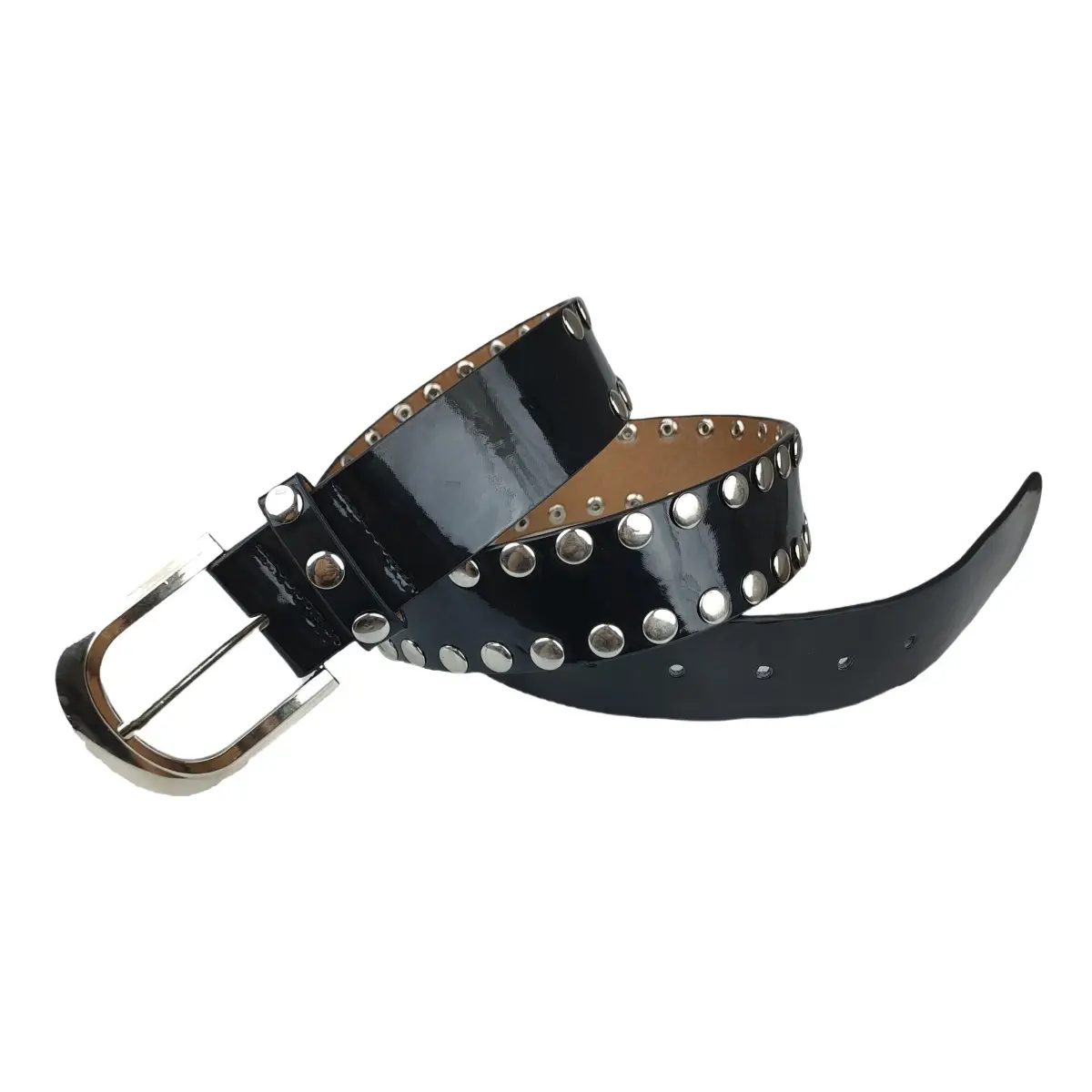 Black Belt Trouser with Rivet Beads & Buckle