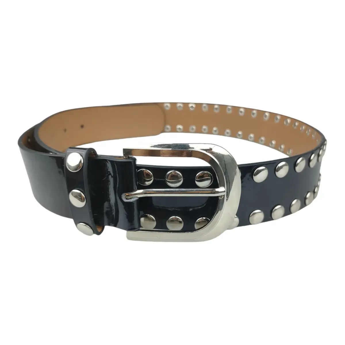 Black Belt Trouser with Rivet Beads & Buckle