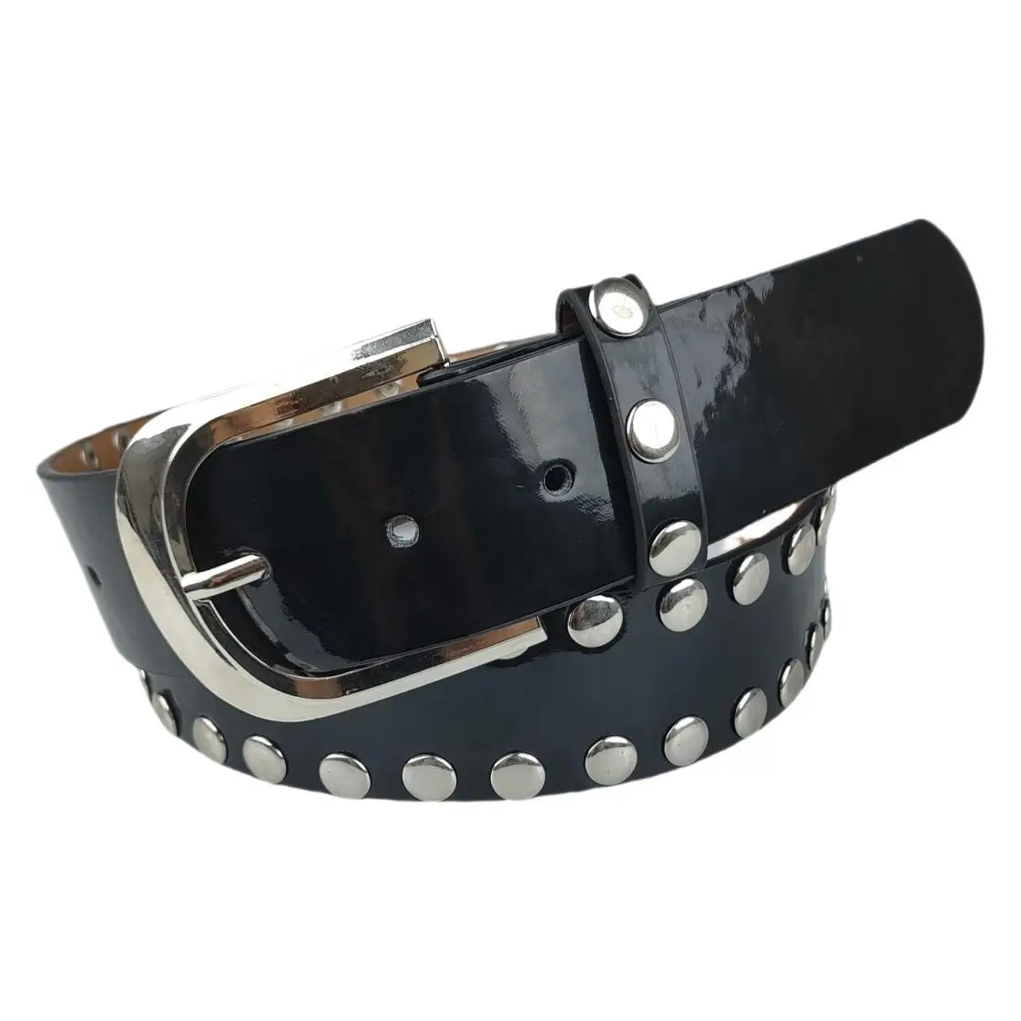 Black Belt Trouser with Rivet Beads & Buckle