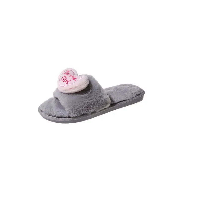 Love accessories fluffy slippers women wear 2024 autumn and winter new sweet girls home plush cotton slippers wholesale — feature 27