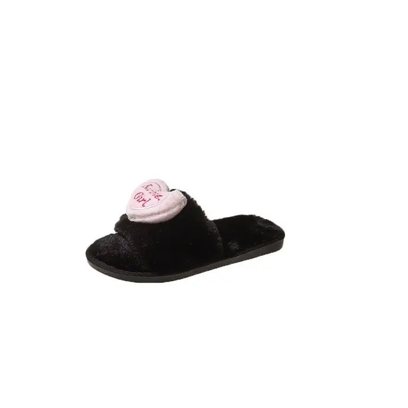 Love accessories fluffy slippers women wear 2024 autumn and winter new sweet girls home plush cotton slippers wholesale — feature 28