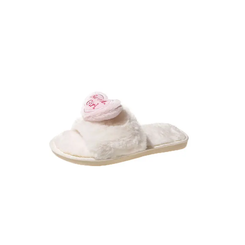 Love accessories fluffy slippers women wear 2024 autumn and winter new sweet girls home plush cotton slippers wholesale — feature 29