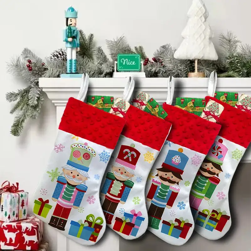 Walnut Christmas Stocking with Nutcracker & Gift Bags - Image 8