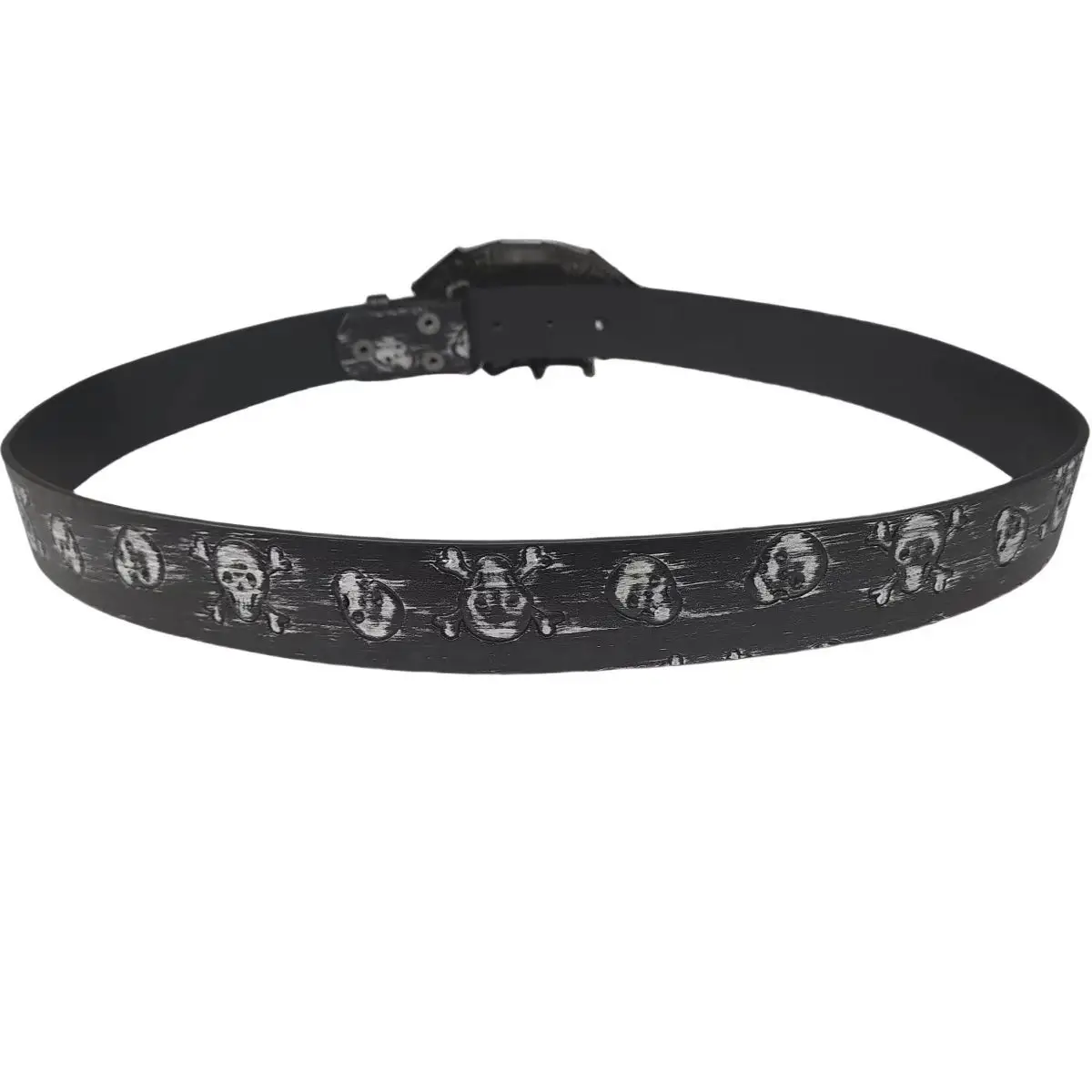 Trendy Skull Alloy Silver Buckle Belt for Youth — feature 11