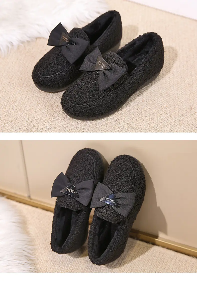 2026 Winter New Style Old Beijing Cloth Shoes with Fleece Lining for Warmth, Daily Home Indoor Women's Cotton Slippers, Slip-On Cotton Shoes — feature 21