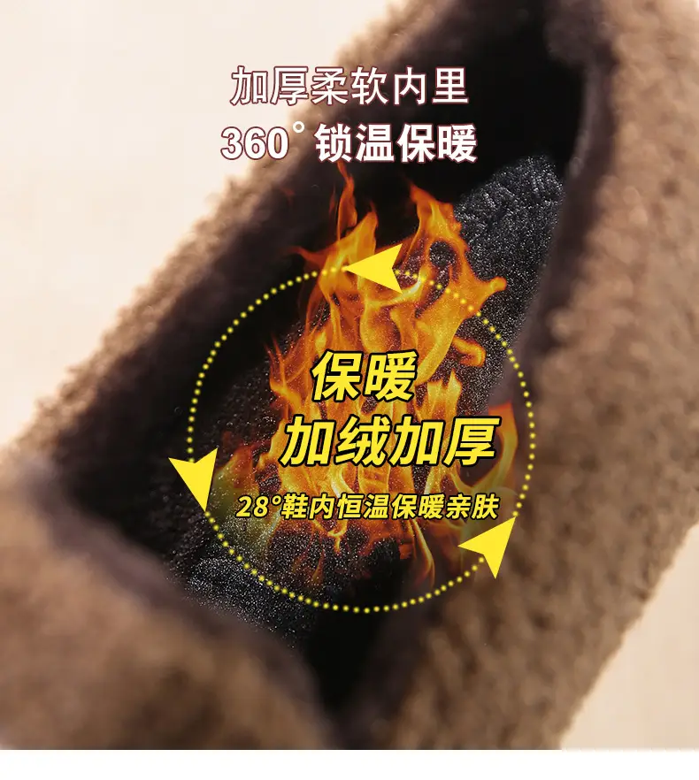 2026 Winter New Style Old Beijing Cloth Shoes with Fleece Lining for Warmth, Daily Home Indoor Women's Cotton Slippers, Slip-On Cotton Shoes — feature 5