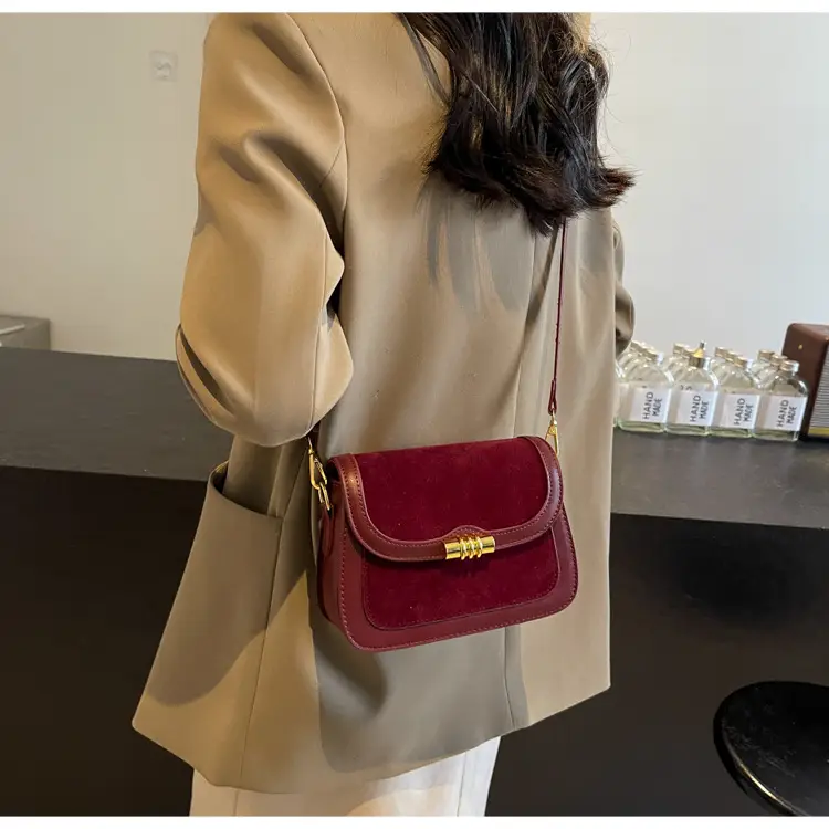 Women's Retro Crossbody Bag Brown Suede 2024 — feature 20