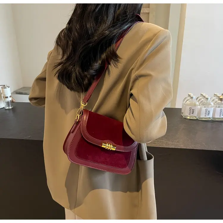 Women's Retro Crossbody Bag Brown Suede 2024 — feature 22