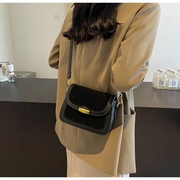 Women's Retro Crossbody Bag Brown Suede 2024 — feature 25