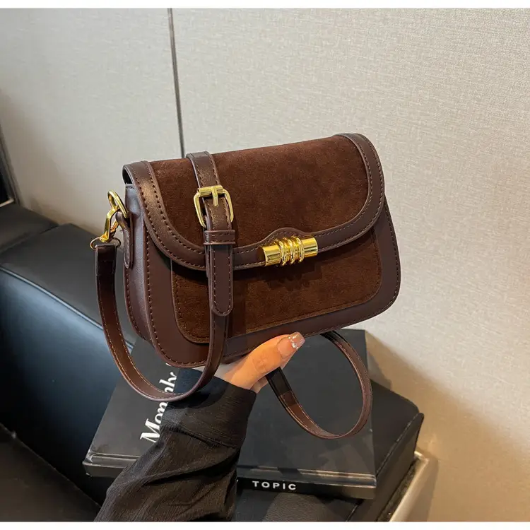 Women's Retro Crossbody Bag Brown Suede 2024 — feature 27