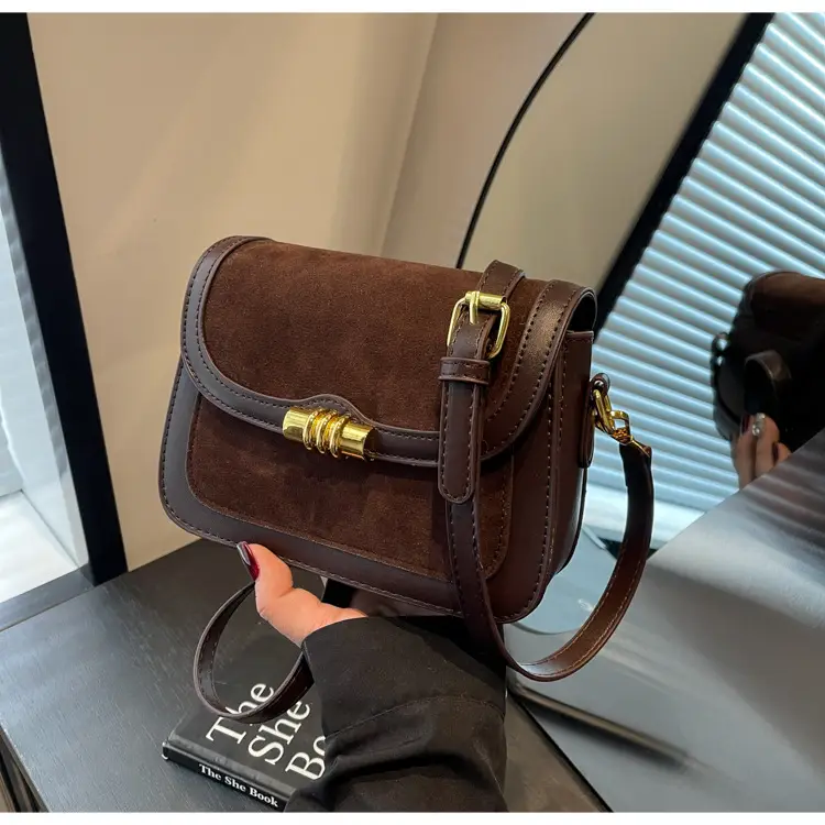 Women's Retro Crossbody Bag Brown Suede 2024 — feature 28