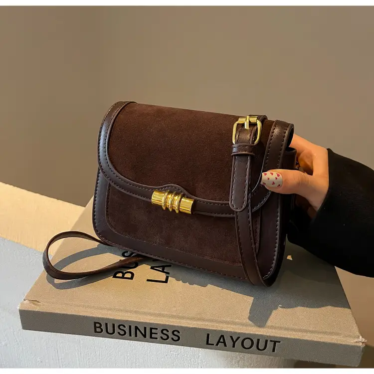 Women's Retro Crossbody Bag Brown Suede 2024 — feature 29