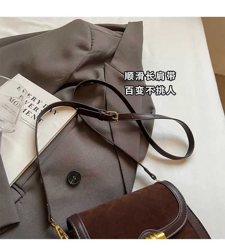 Women's Retro Crossbody Bag Brown Suede 2024 — feature 3