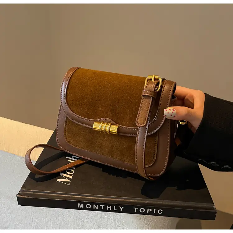Women's Retro Crossbody Bag Brown Suede 2024 — feature 33