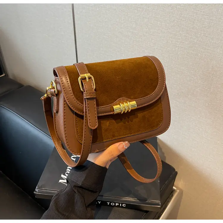 Women's Retro Crossbody Bag Brown Suede 2024 — feature 34