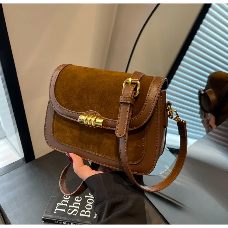 Women's Retro Crossbody Bag Brown Suede 2024 — feature 35