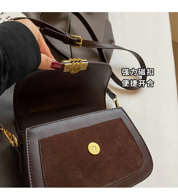 Women's Retro Crossbody Bag Brown Suede 2024 — feature 6