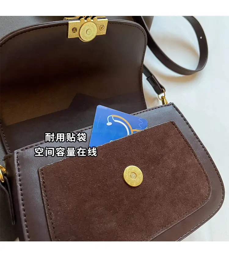 Women's Retro Crossbody Bag Brown Suede 2024 — feature 7