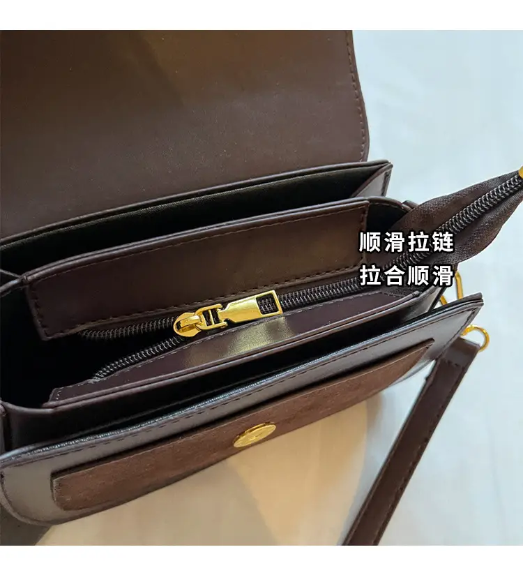 Women's Retro Crossbody Bag Brown Suede 2024 — feature 8