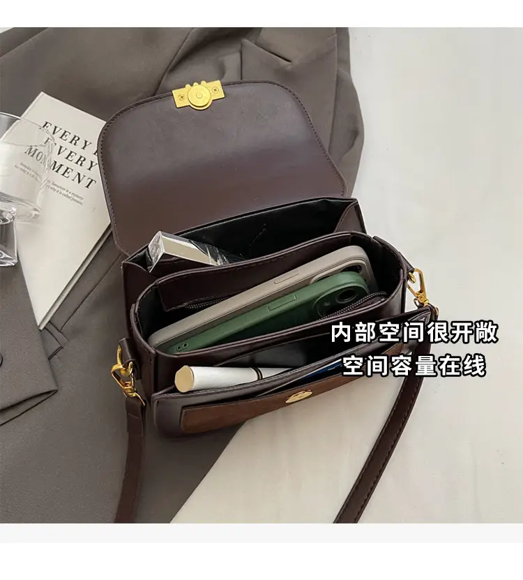 Women's Retro Crossbody Bag Brown Suede 2024 — feature 9