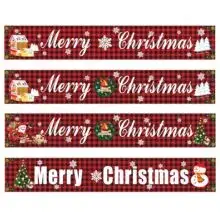 Cross-Border Christmas Banner Cloth Red Plaid 3D Design — feature 16