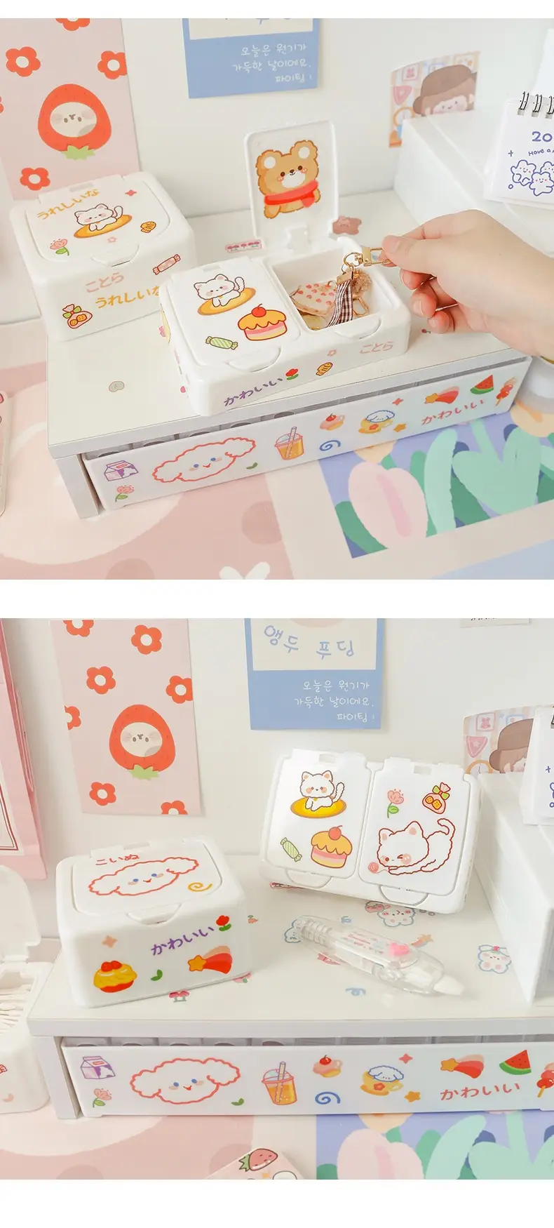 Children's Hair Accessories Storage Box Little Girl's Rubber Band Hair Clip Hair Strap Hair Strap Headband Jewelry Box Girls' Desktop Drawer Type — feature 10