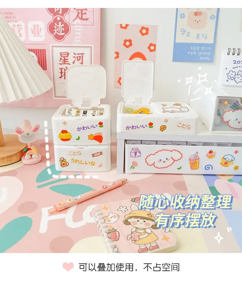 Children's Hair Accessories Storage Box Little Girl's Rubber Band Hair Clip Hair Strap Hair Strap Headband Jewelry Box Girls' Desktop Drawer Type — feature 8